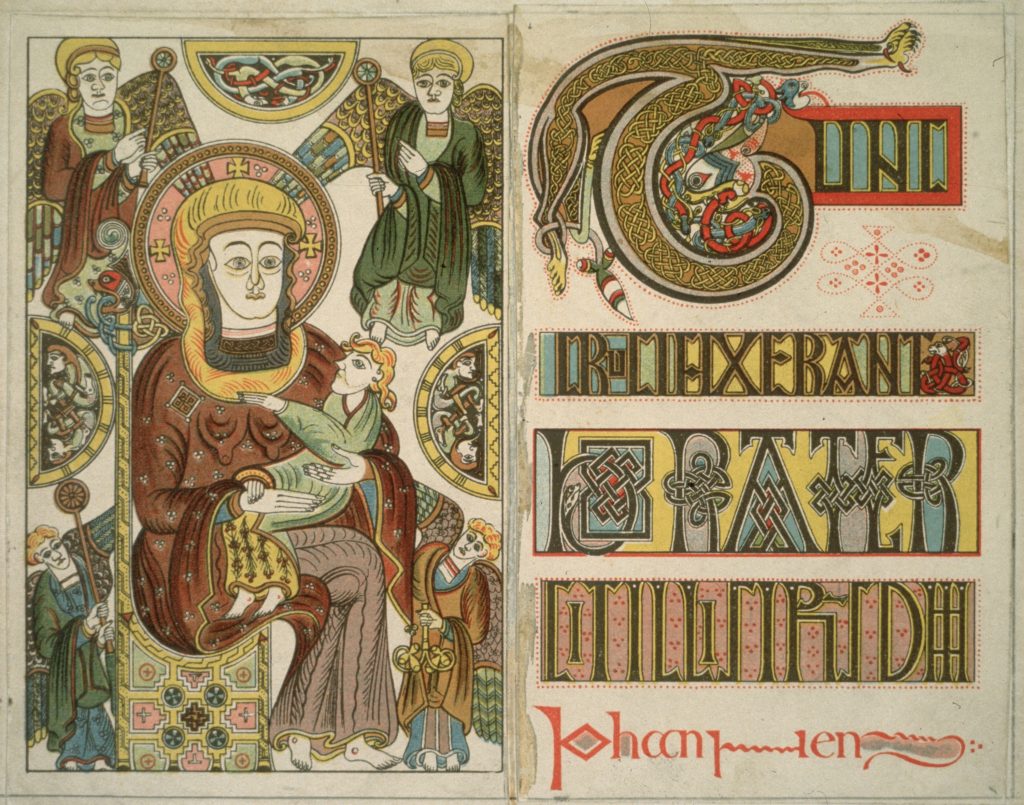 an ornately illustrated medieval manuscript